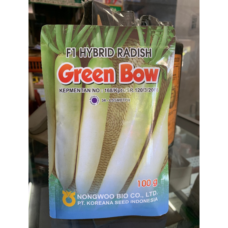 Benih Lobak Putih Korea Radish Green Bow Kemasan 100gr