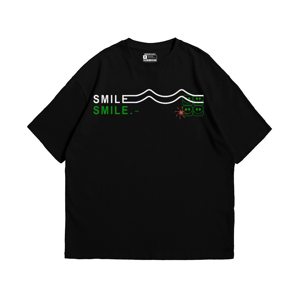 Serenso Tshirt Smile Black Oversized