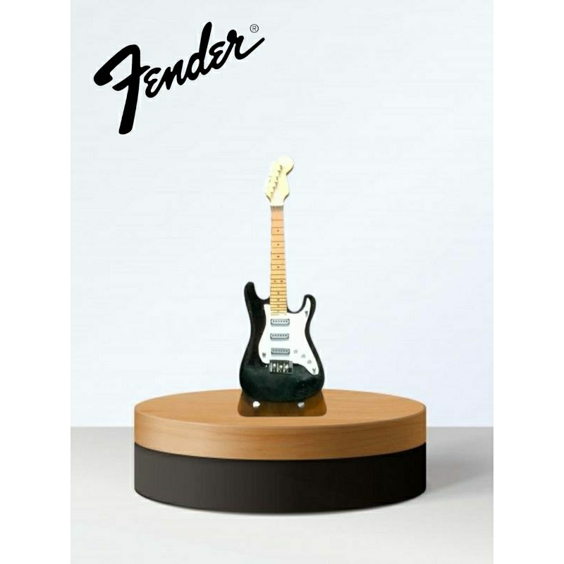MINIATUR GITAR FENDER STRATOCASTER MINI (11cm) WARNA HITAM