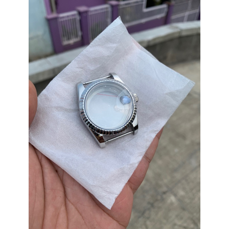 Case jam tangan silver stenlistell 316L 36mm nh35