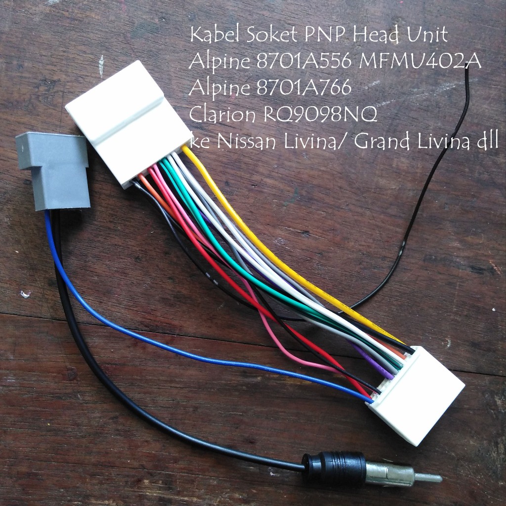 Soket PNP Mobil Nissan ke HU Clarion/ Alpine OEM Mitsubishi Xpander/ Pajero Sport
