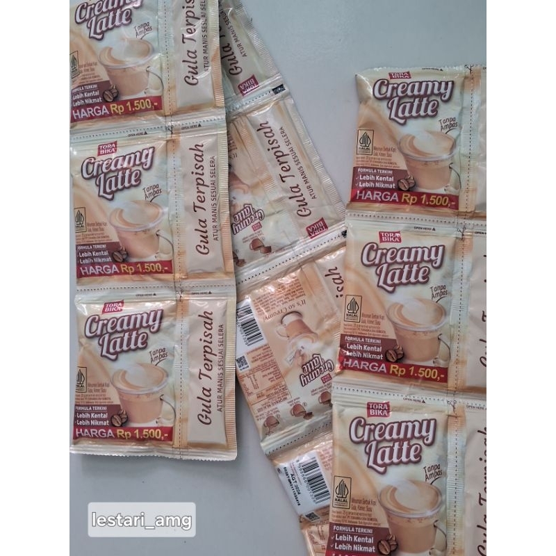 

kopi tora bika creamy latte 1 renceng isi 10 sachet