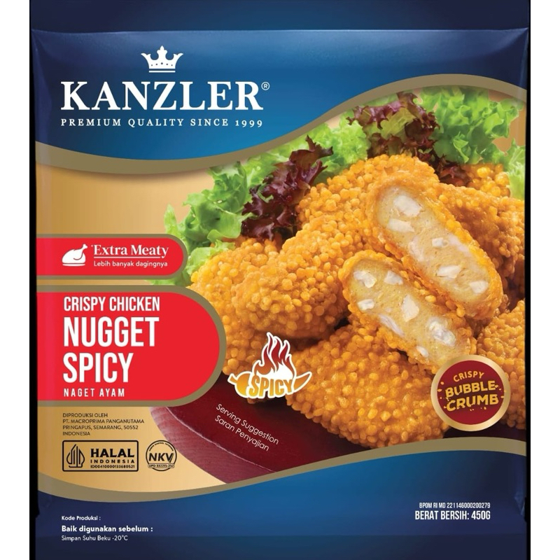 

Kanzler Crispy Nuget Spicy / Naget Pedas Kanzler 450gr