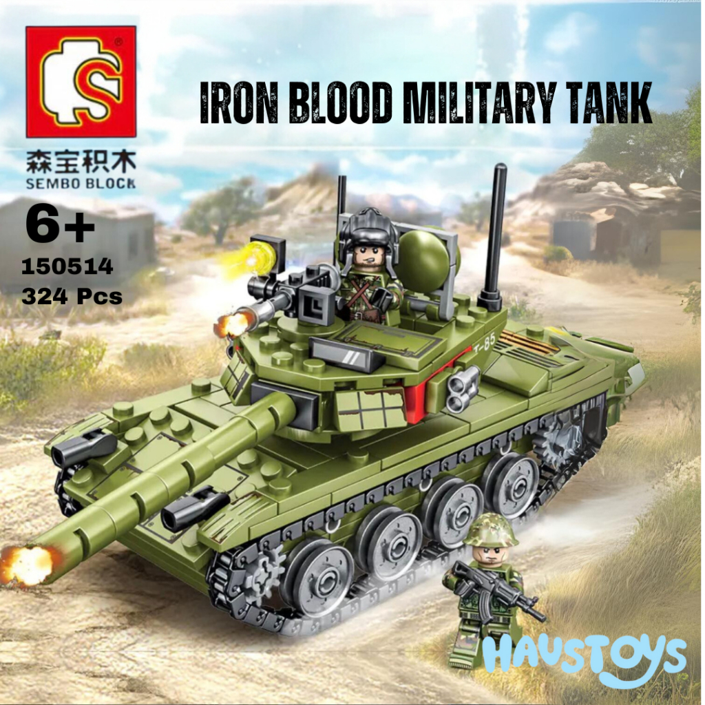 Sembo Block Brick Original Military 105514 Iron Tank