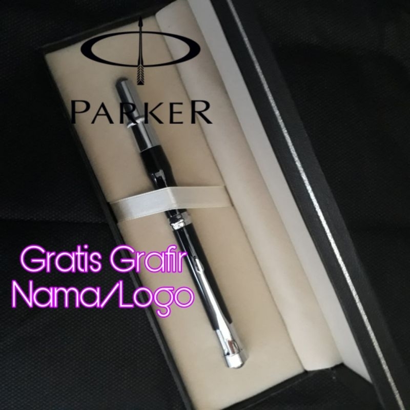 

pulpen rollerball pen mewah parker exclusive gratis grafir nama/logo