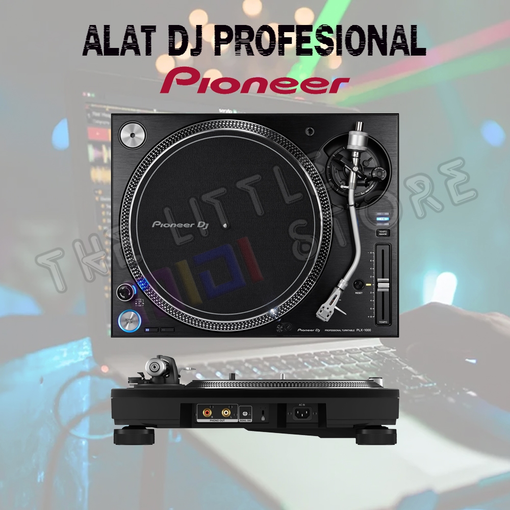 Pioneer DJ PLX1000 PLX-1000 PLX 1000 Black DJ Turntable Piringan Hitam Player Scratch Pemutar Plat D