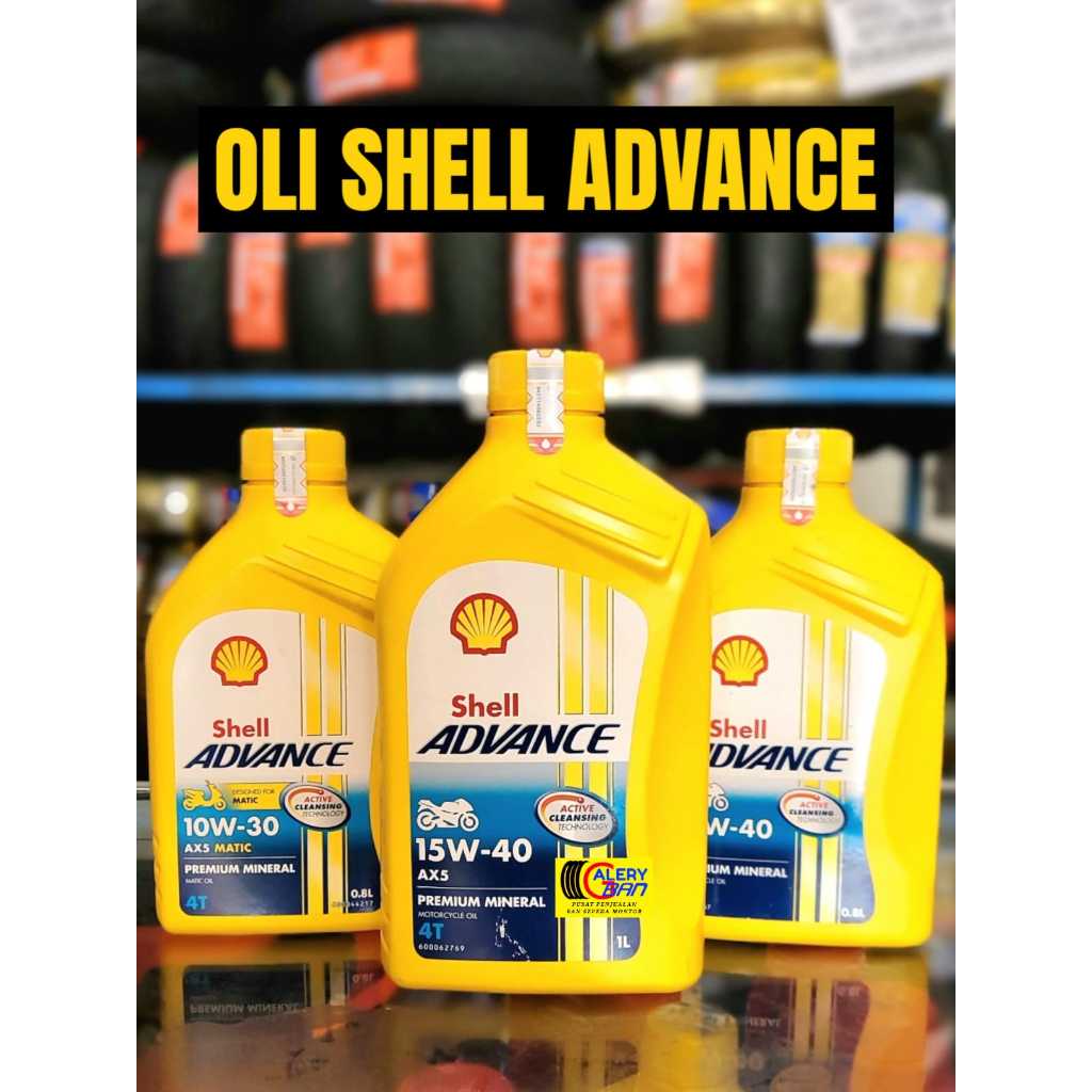 Oli mesin shell advance kuning 0.8 liter dan 1 liter original oli motor oli shell oil mesin oli 1 li