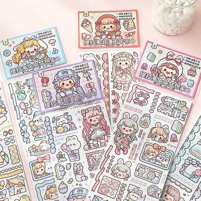 

Dodojam sticker lucu tertangkap Daily Manual Cute Pattern Decorative Tape Sticker Gift potong sendiri