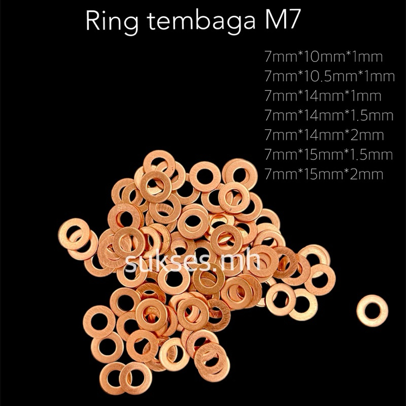 Ring tembaga M7 ring tembaga 7mm ring tembaga murni M7 ring tembaga murni 7mm