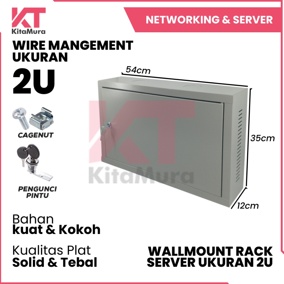 KODE C8M4 Wallmount Rack Server 2U Rak Server Single Door 2U