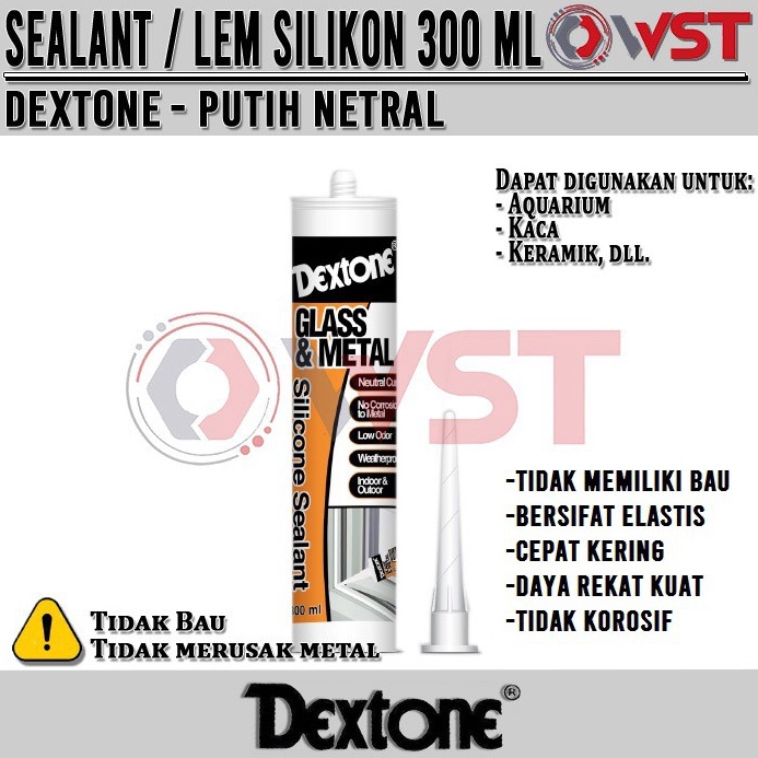 

Dextone Lem Silikon Putih White Netral Tanpa Bau Sealant Lem Kaca Lem Aquarium KODE L3Y7