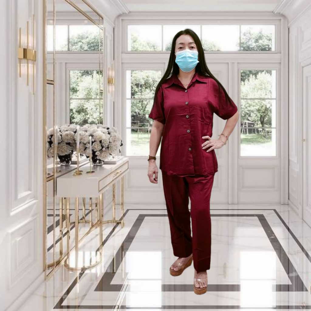 Setelan piyama/Setelan CP Kemeja Rayon Twill Premium