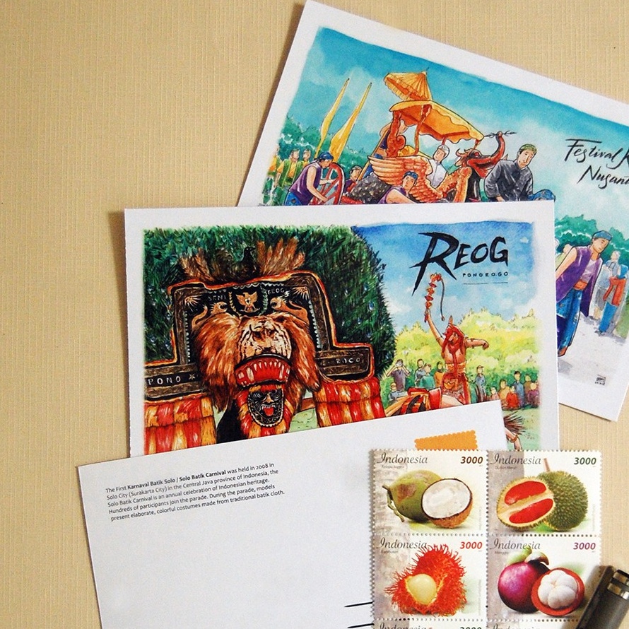 

Premium Postcard Kartu pos Festival Indonesia Jawa