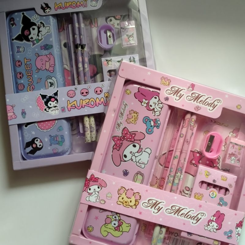 

set alat tulis sanrio my melody & kuromi | perlengkapan anak sekolah | alat tulis anak | stationery anak
