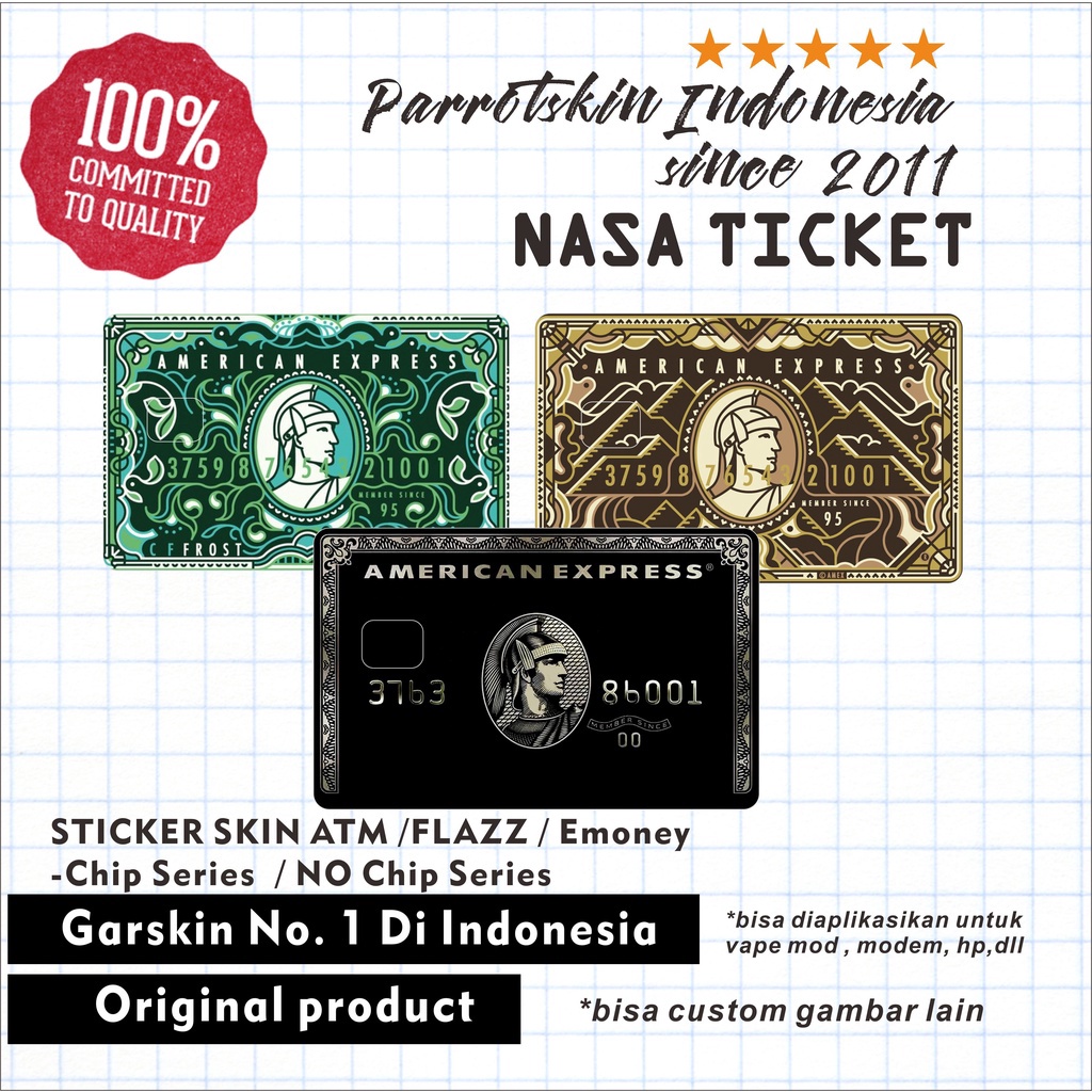 

GEBYAR PROMO Sticker Skin Card Vinyl ATM Debit Credit Emoney Flazz Tapcash AMERICAN EXPRESS CARD