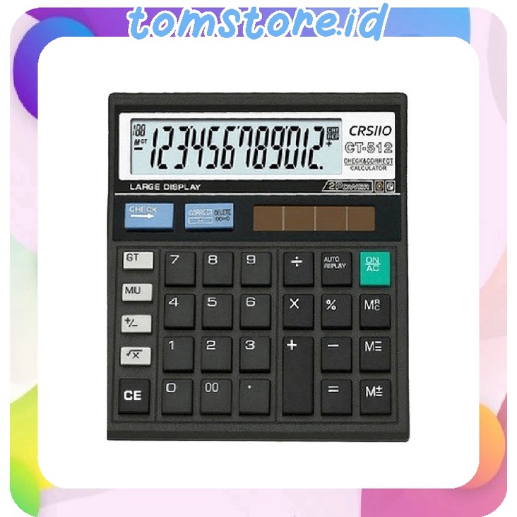 

BONANZA TOMSTOREID Kalkulator 12 Digit Check Kakulator Dagang Besar Calculator CT 512 MURAH S2