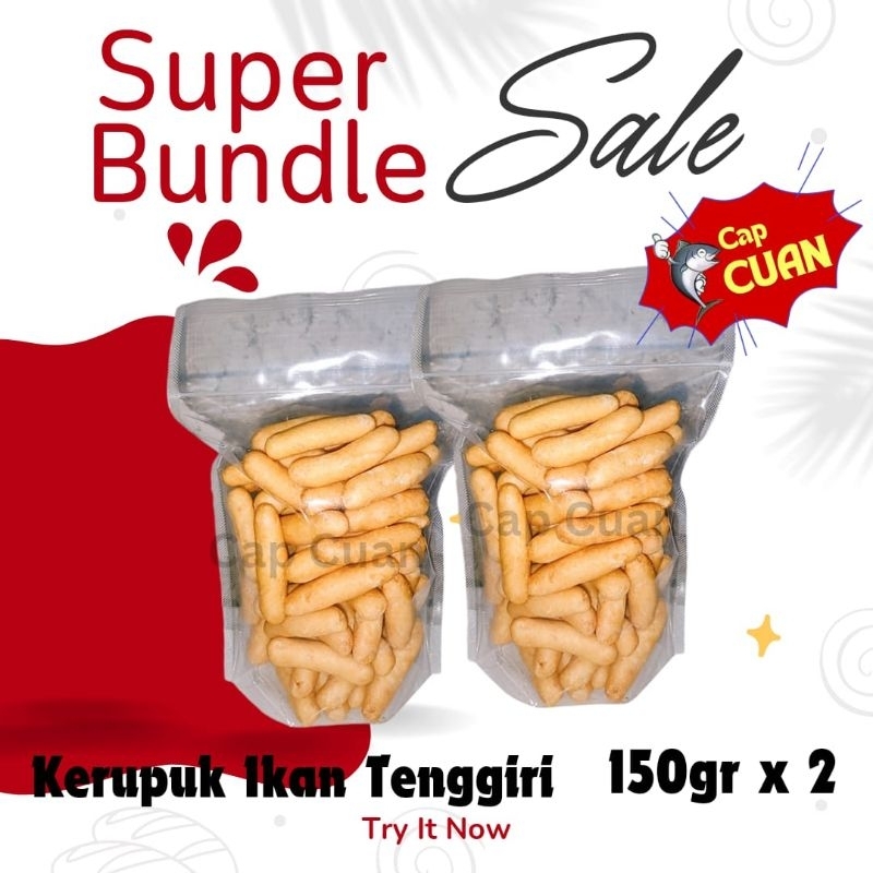 

Paket Bundling 2pc Kerupuk Ikan Tenggiri 150gr Top Quality Super Camilan Makanan Jajan Krupuk Tengiri Snack