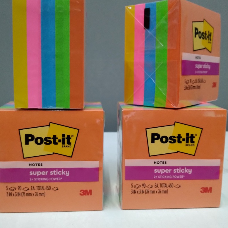 

HJ6 3M Post It Super Sticky Notes 6545SSAU 3 inch x 3 inch