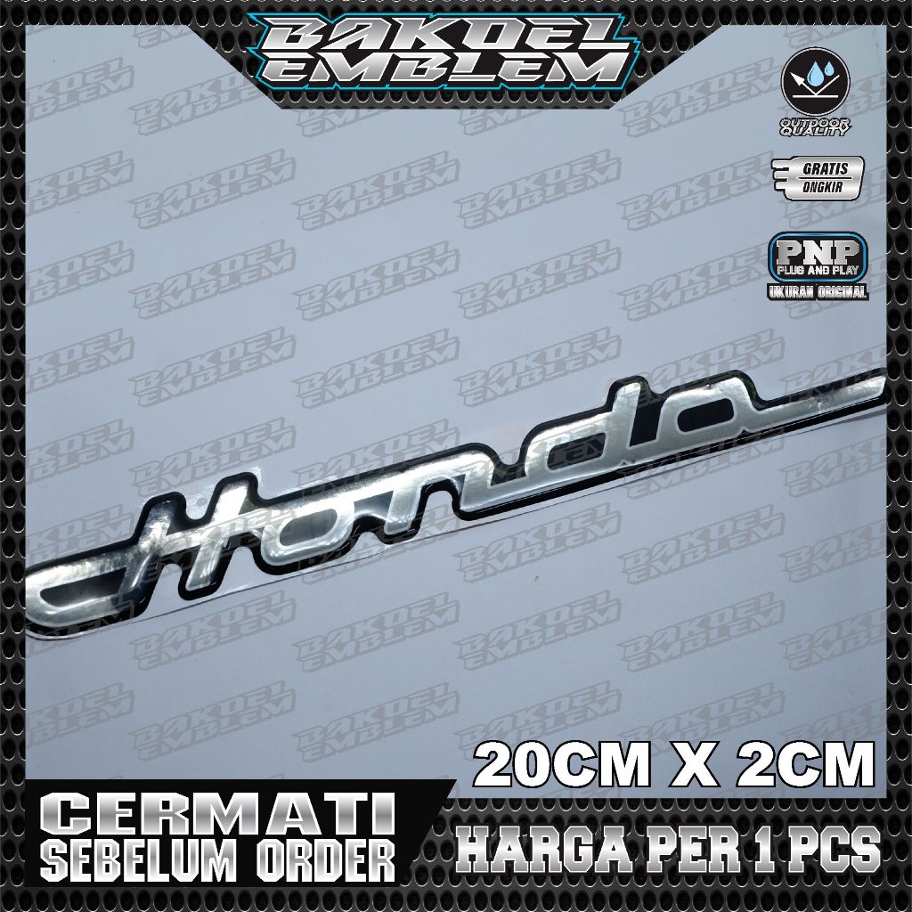 Emblem timbul honda latin / emblem honda latin / emblem honda latin silver