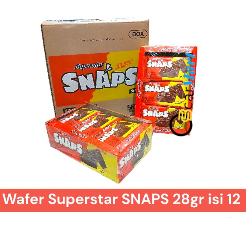 

SUPERSTAR SNAPS 1 Dus Wafer Triple Cokelat 28gr isi 12