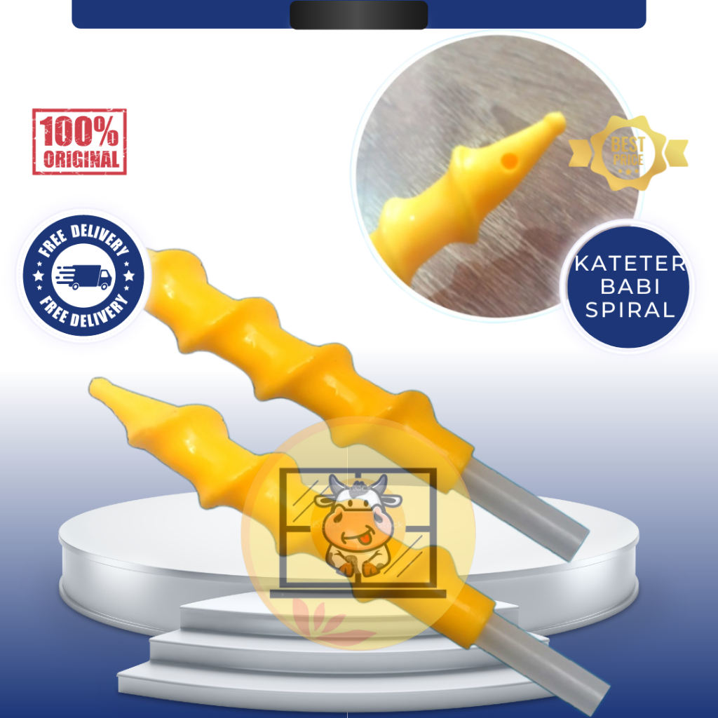 KATETER BABI SPIRAL - Alat IB Babi - Alat Inseminasi Buatan Babi - Catheter Pig Spiral Insemination