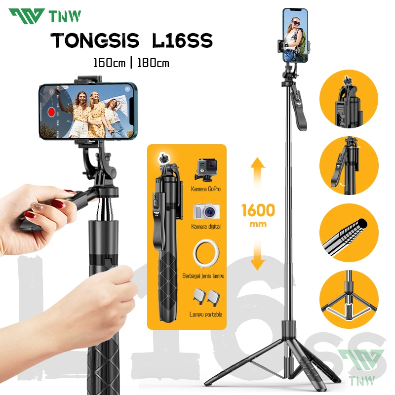 TNW L16SS/ L18SS Tongsis Tripod Bluetooth 180CM Tripod Bluetooth Remote Selfie Stick Bluetooth 1.8M 