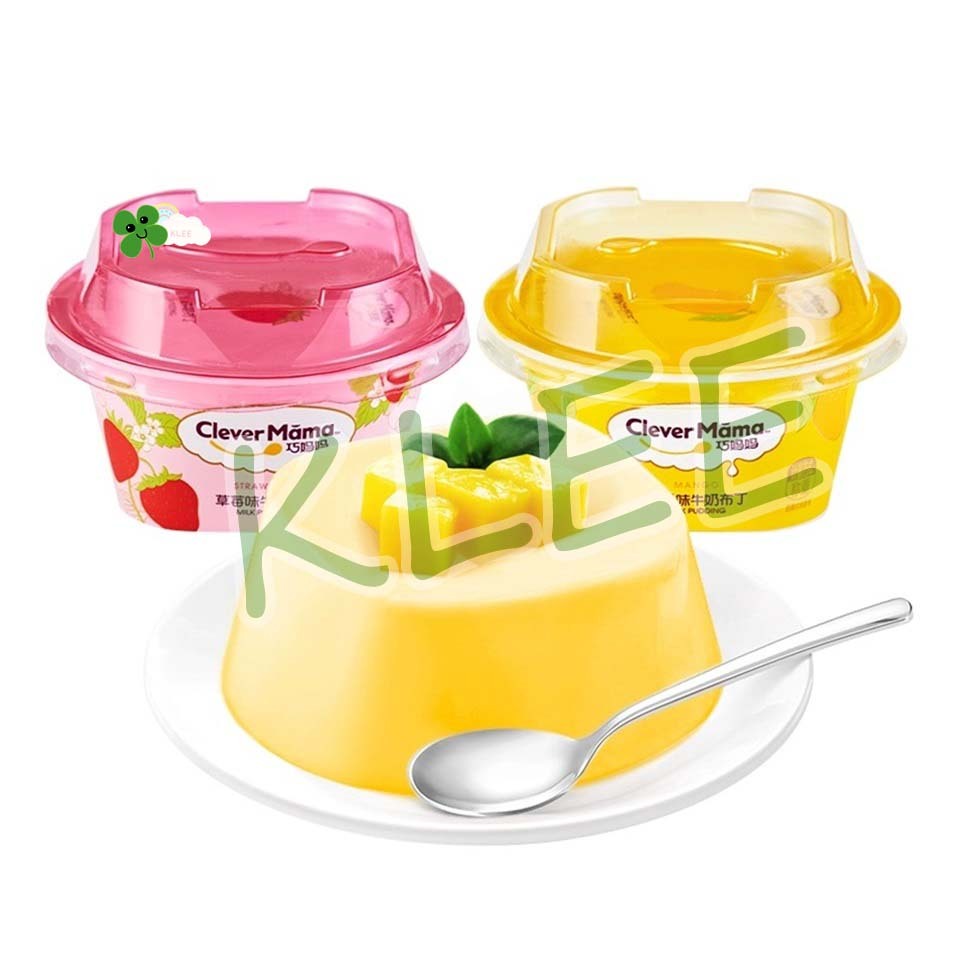 

[2 Varian Rasa] Clever Mama Pudding 70g - Milky Pudding Classic Aneka Rasa Mango Strawberry - Pudding Zero Gelatin - Zero Creamer - Zero Trans Fatty Acids 巧妈妈 芒果味 草莓味