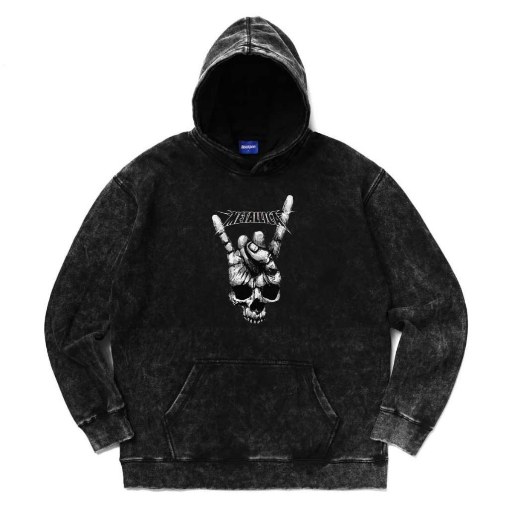 PROMO SWEATER HOODIE METAL BLACK WASHING