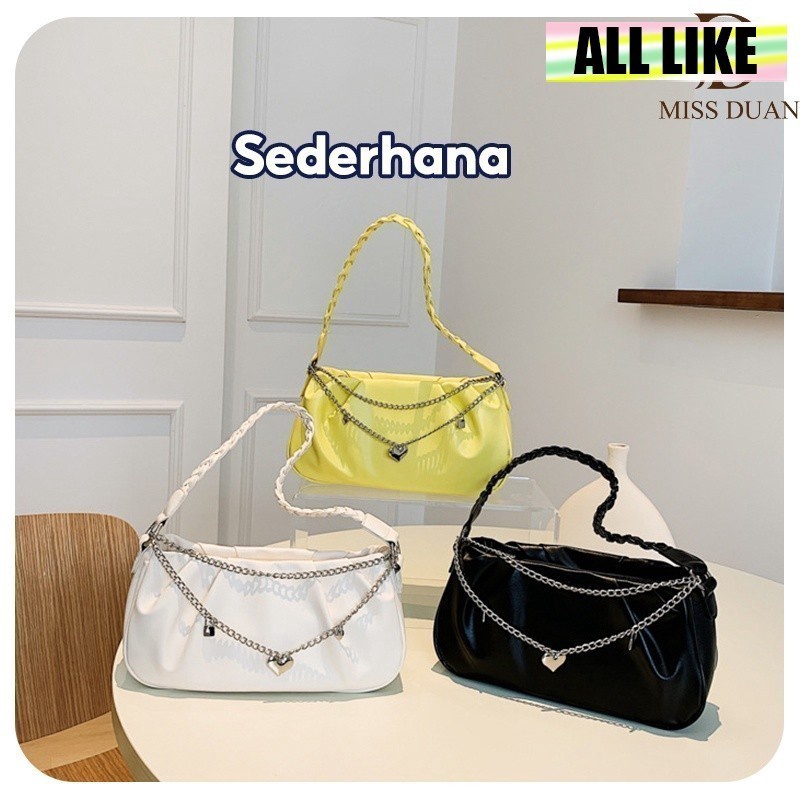 FANTASTIS ALL Like Tas Jinjing Tali Rantai Tas Bahu dengan Desain Tali Kepang Mini Tas yang Stylish 