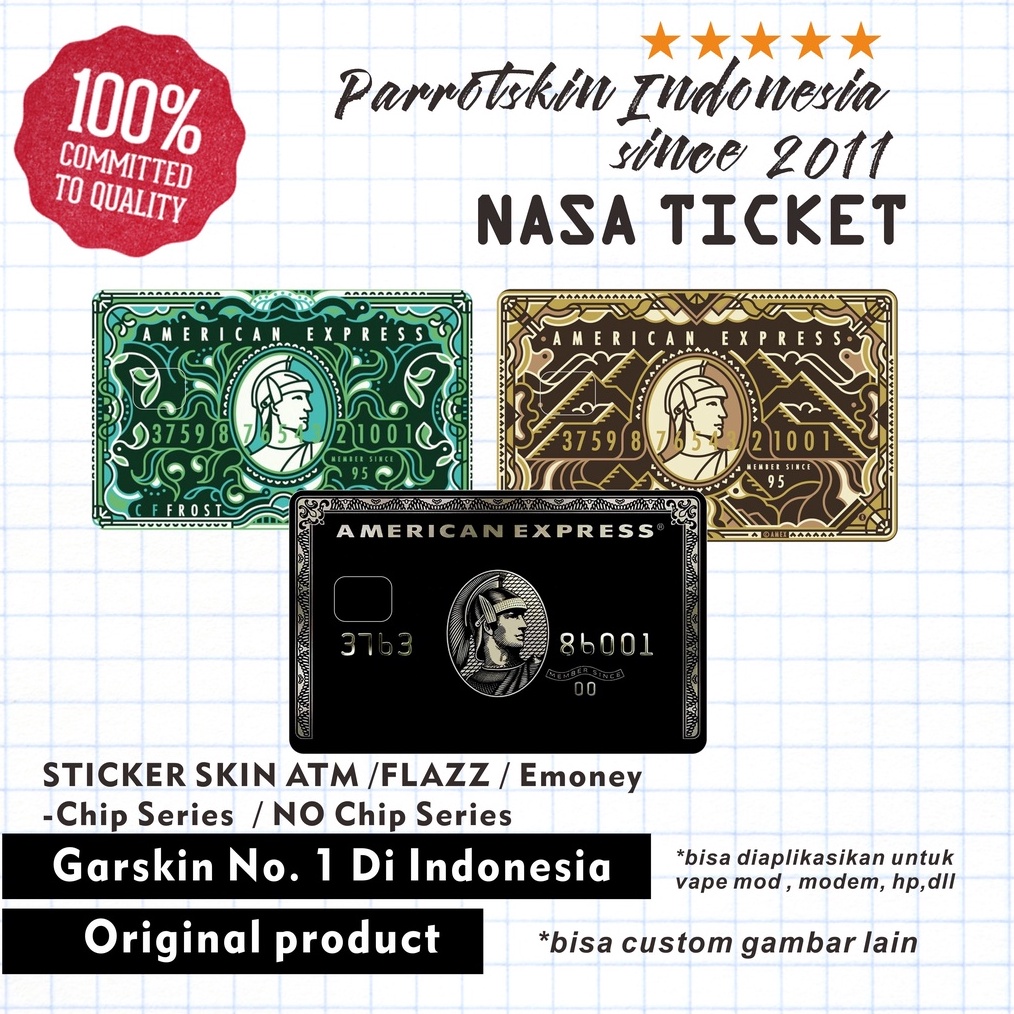 

HOT PROMO Sticker Skin Card Vinyl ATM Debit Credit Emoney Flazz Tapcash AMERICAN EXPRESS CARD