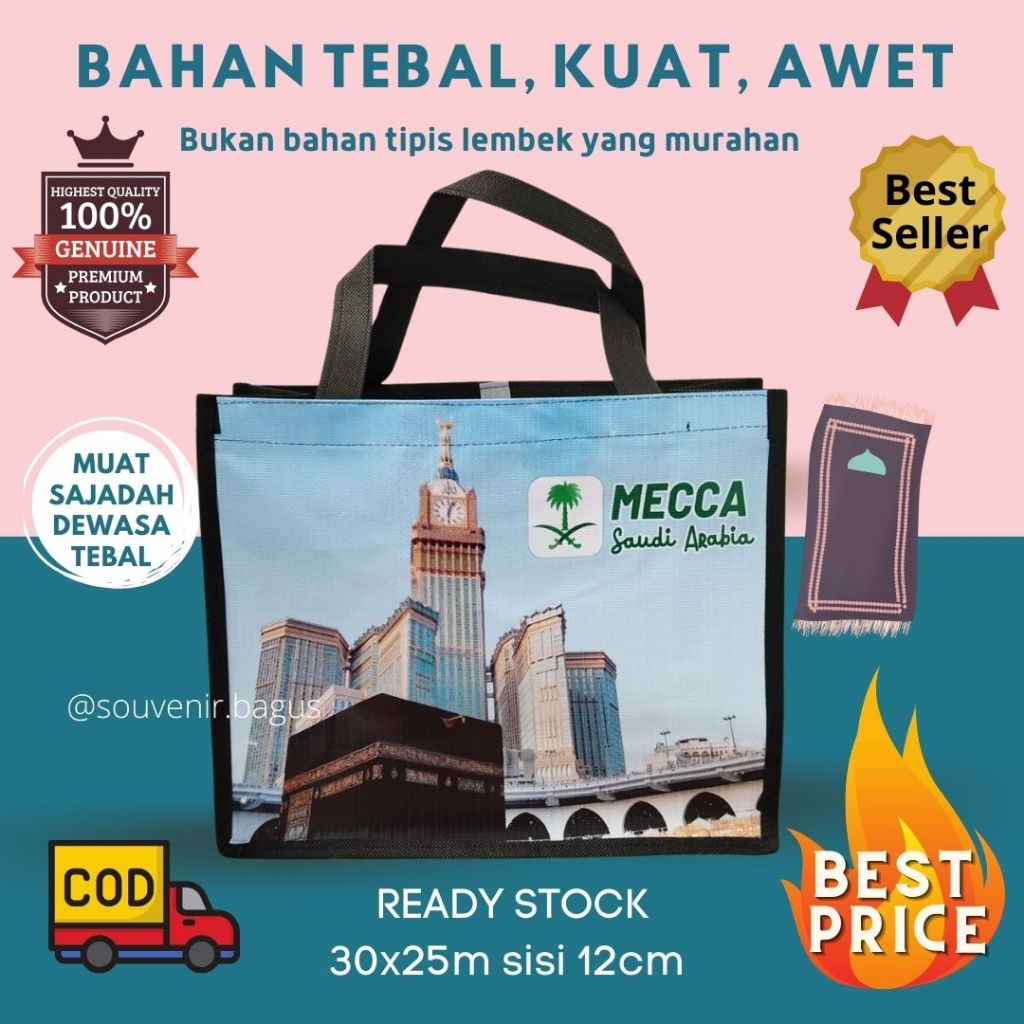 

Tas souvenir mekah mecca haji umroh hajj umrah medium muat sajadah tebal dewasa