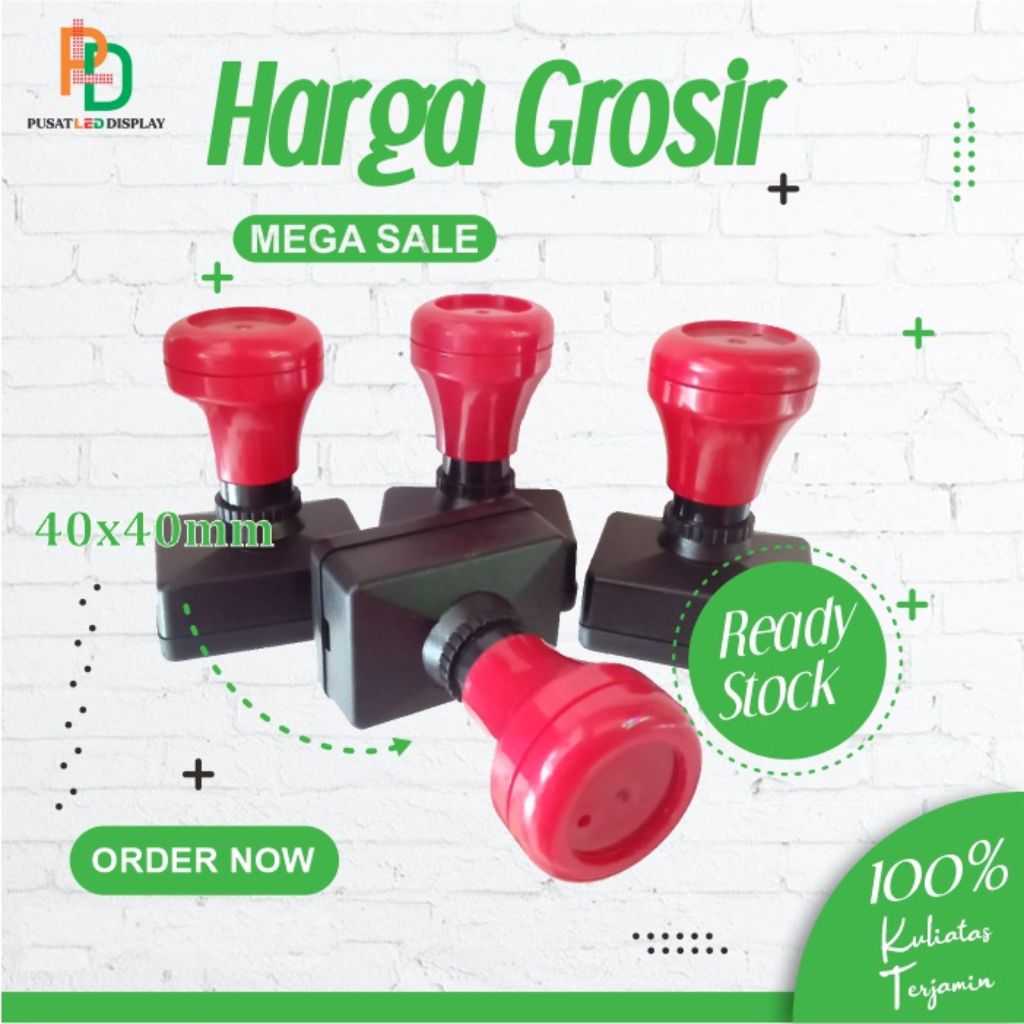 

4040 - Gagang Stempel Flash Kilat Warna Kotak Ukuran 40X40 MM