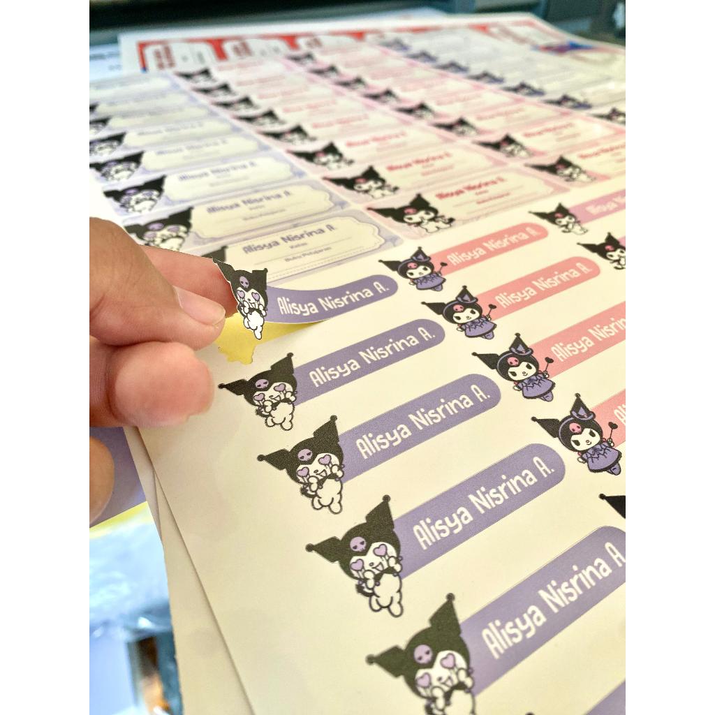 

(CUSTOM )CUTTING Sticker Label Nama Kelas dan Label Buku Karakter sesuai Permintaan