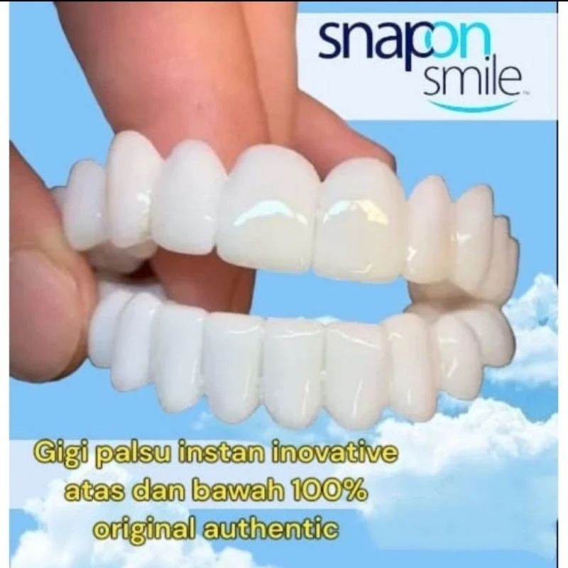 PAKET LENGKAP Gigi Palsu Snap On Smile 100 % Original Bahan Elastis bisa di bentuk sesuai ukuran Gig