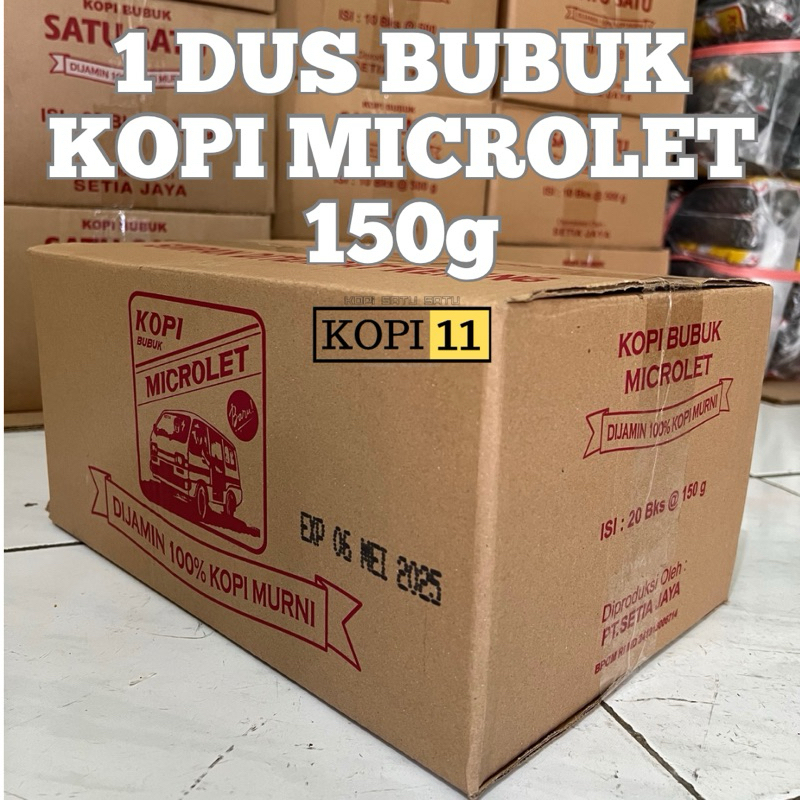 

1 Dus Kopi Microlet 150g Kopi Bubuk Microlet 100% Kopi Murni Produksi PT Setia Jaya Mandiri Putra