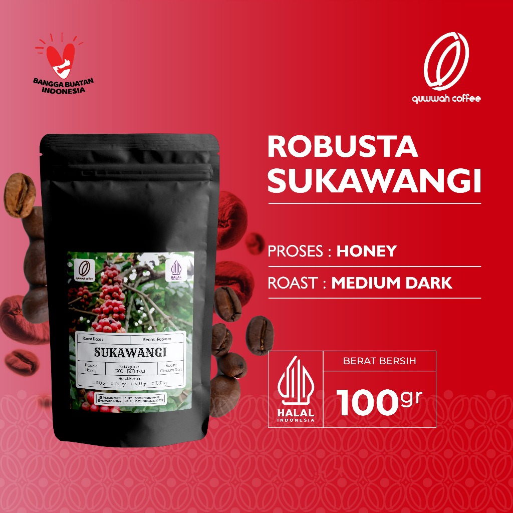 

Biji Kopi Bubuk Fine Robusta Sukawangi Bogor Coffee Beans Single Origin Roast Bean Tubruk Espresso 100 gram