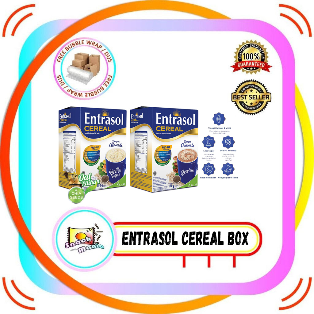 

Entrasol Cereal Chocolate Vanilla Veggie + Chiaseeds 150 gr Sereal Oat
