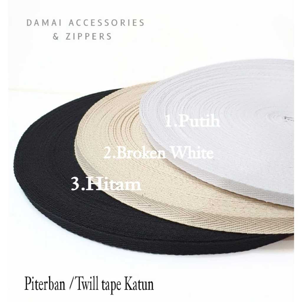 Piterban/Bisban 1cm twill tape katun