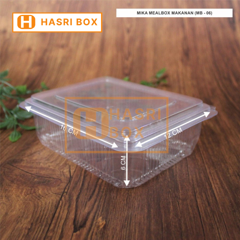 ( 25 Pcs ) Mika Mealbox Bento Kotak Plastik Tempat Makanan Tray Mika Food Packaging Ukuran 12x16x5cm