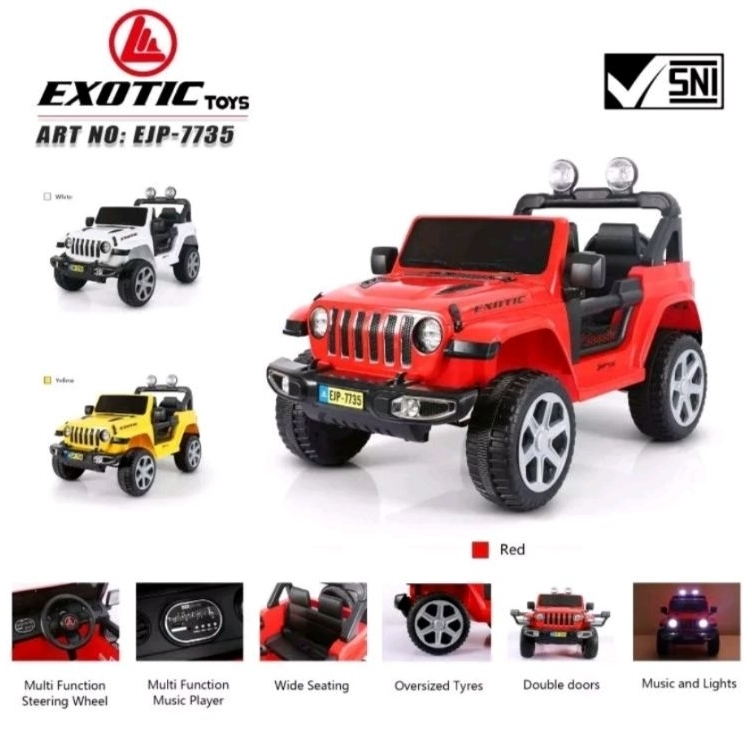 MOBIL AKI ANAK EXOTIC EJP-7735 JEEP RUBICON OFF ROAD MAINAN ANAK REMOT