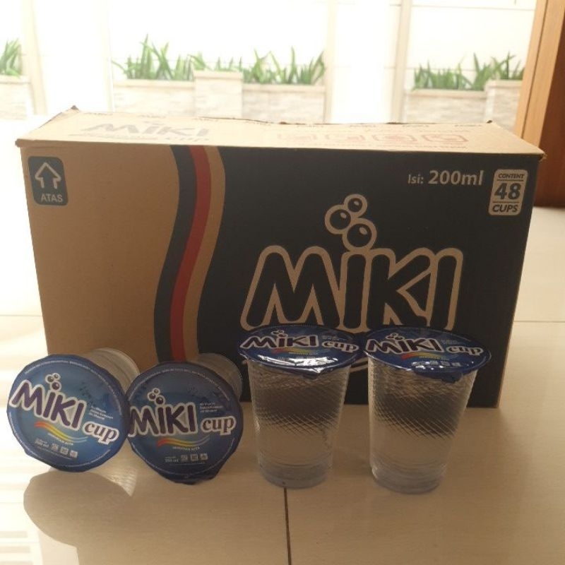 

Air Mineral Cup MIKI 1 dus isi 48 cup / Air Minum Putih Gelas Aqua Lemin Ron