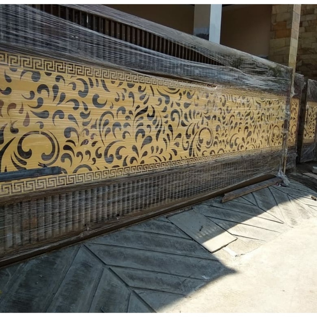 Pagar besi hollow plat cutting minimalis tebal 1.5mm