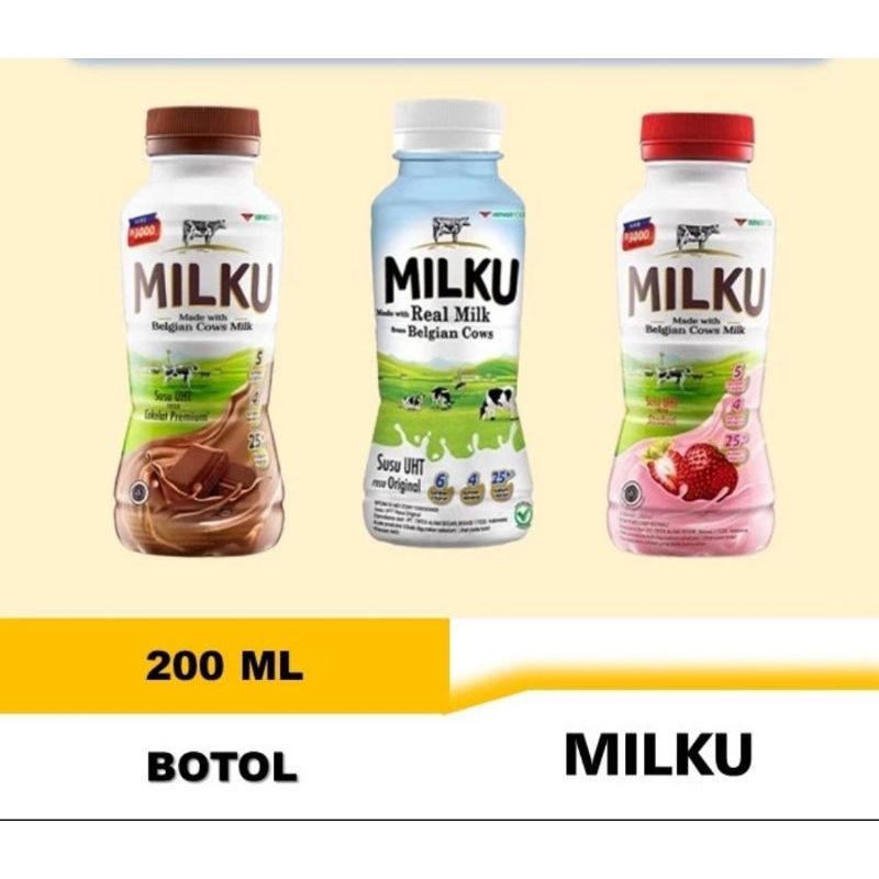 

1 dus susu milku coklat, strawberi, original 200 ml isi 12 botol