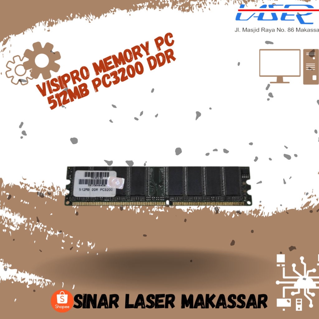 VISIPRO MEMORY PC 512MB PC3200 DDR / MEMORI PC