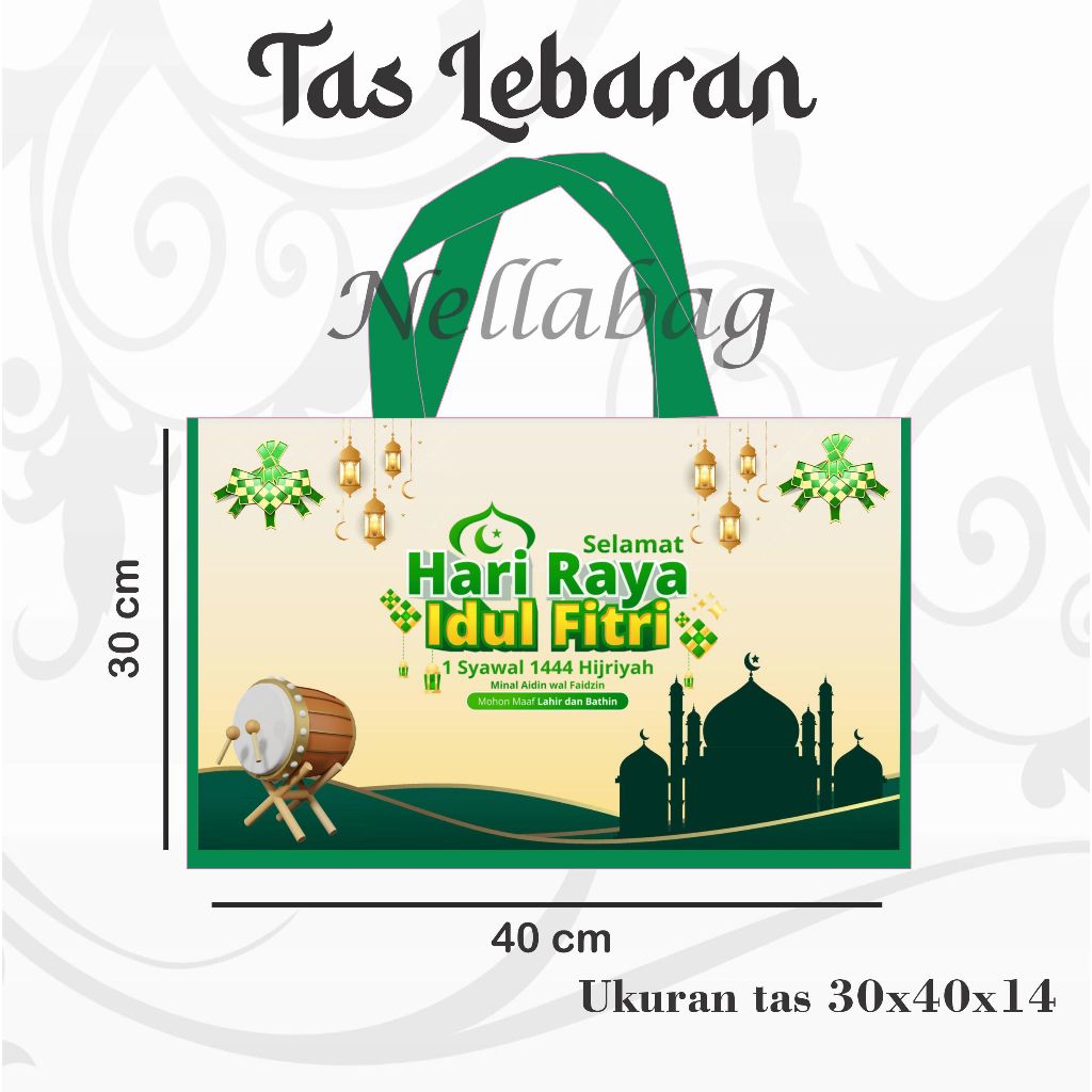 

tas lebaran idul fitri ukuran 30x40x14