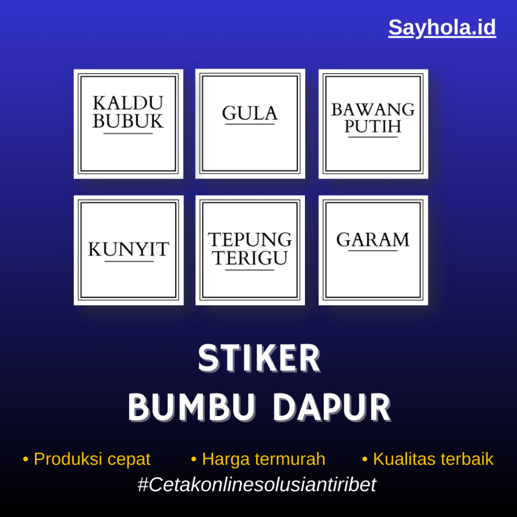 

stiker label bumbu dapur 1 set waterproof