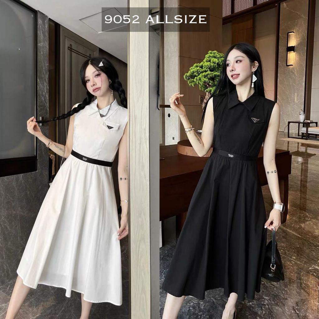 9052 dress prada + belt bahan premium