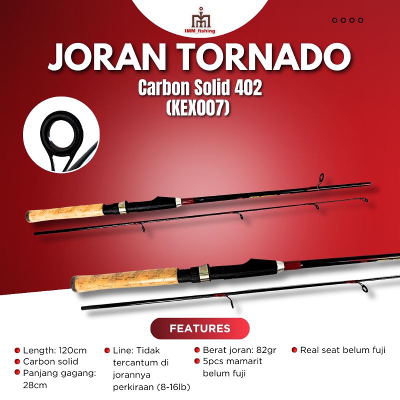JORAN TORNADO CARBON SOLID | Tongkat Pancing | Fishing Rod | Spinning