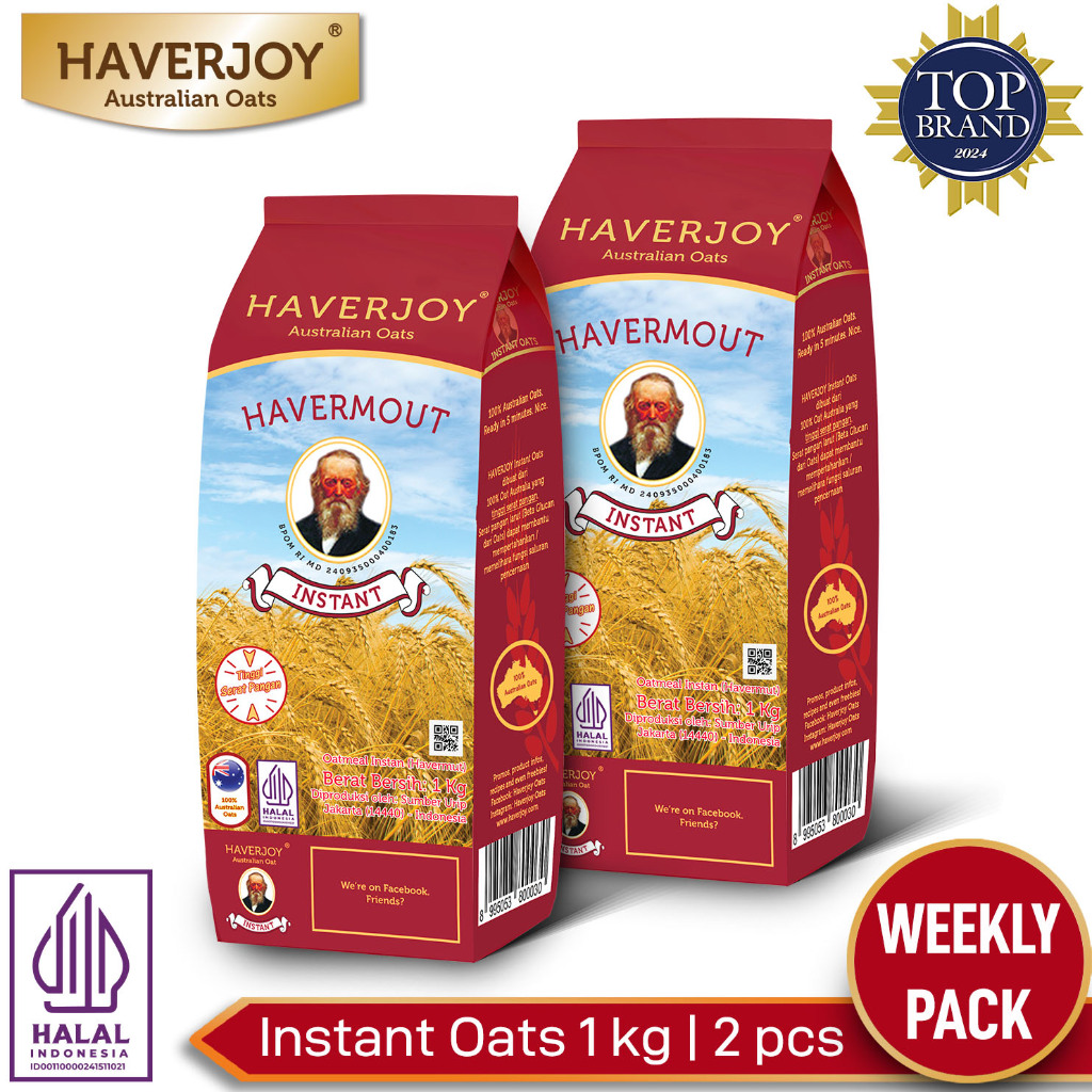 

Haverjoy Weekly Pack Instant Oats 1kg - 2 Pcs