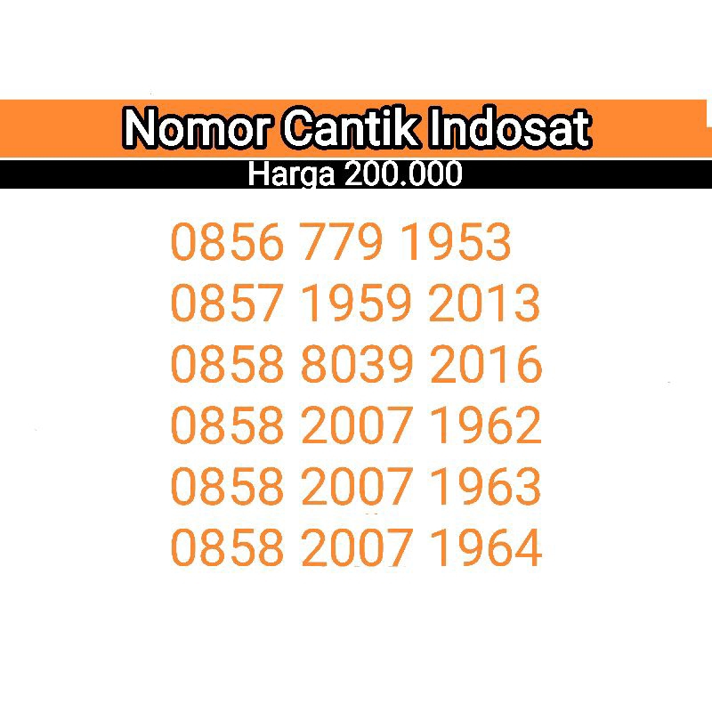 Nomorcantik IM3 seri tahun Indosat Ooredoo - Nomor Seri Tahun